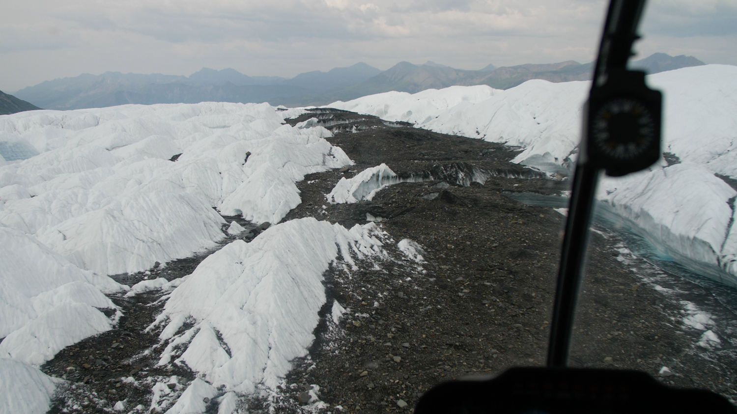 view over Matanuska Glacier from helicopter